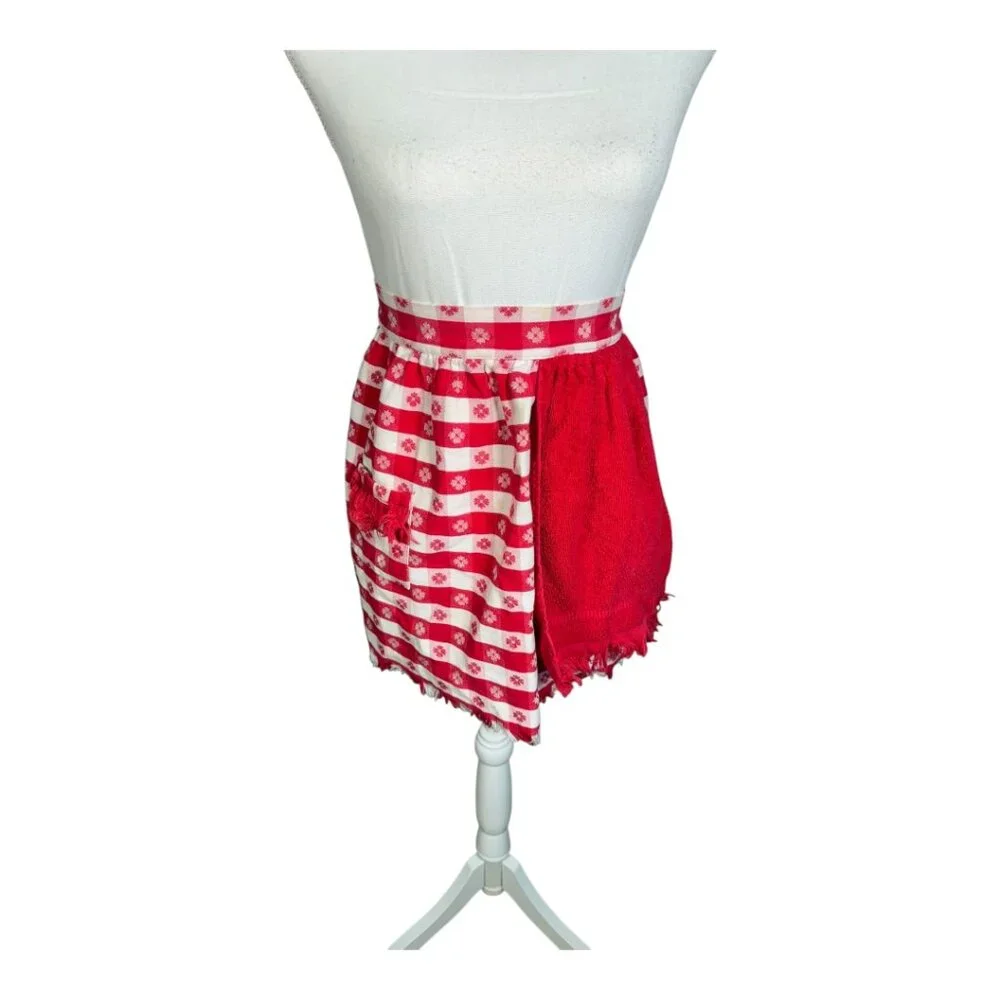 Vintage Gingham Checked Waist Apron‎